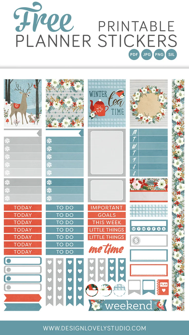 free printable winter planner stickers — design lovely studio